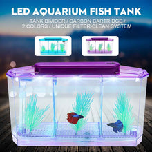 Load image into Gallery viewer, LED Light Triple Cube Betta Aquarium Box Separate Breeding Spawning Fish-Breeding-Box Isolation-Box Seedlings Aquarium Fish Tank