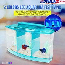 Load image into Gallery viewer, LED Light Triple Cube Betta Aquarium Box Separate Breeding Spawning Fish-Breeding-Box Isolation-Box Seedlings Aquarium Fish Tank