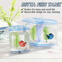 Load image into Gallery viewer, LED Light Triple Cube Betta Aquarium Box Separate Breeding Spawning Fish-Breeding-Box Isolation-Box Seedlings Aquarium Fish Tank

