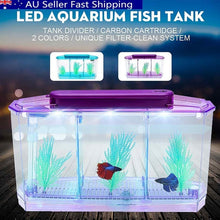Load image into Gallery viewer, LED Light Triple Cube Betta Aquarium Box Separate Breeding Spawning Fish-Breeding-Box Isolation-Box Seedlings Aquarium Fish Tank
